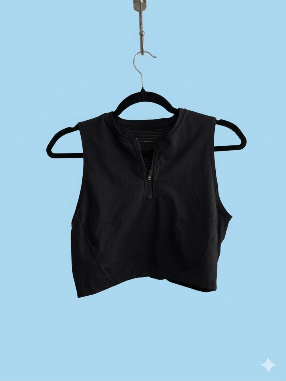 Nike Pro Cropped Half-Zip Active Tank Top - Black
